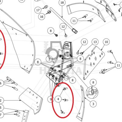 PO krūtinėlės, verstuvės Varžtai M12x35 su keturkampe galvute