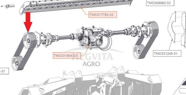 Skriemulis viršutinis TFX, STD003511-01(SPB280, 6 diržai)