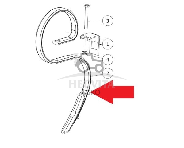 Spyruoklinė dantis "S" 32x12 mm