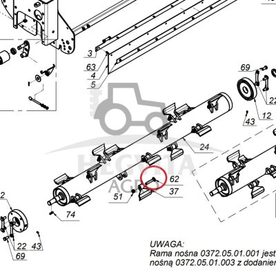 Varžtas plaktuko M16x95, 10.9