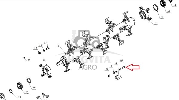 Varžtas M12x90 plaktuko laikikliui MIIS-000-012