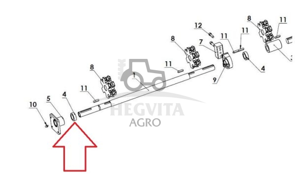 Įvorė ašių trap guolio ir ašelės k. 2211/07.00.005/1 , N221/3-4 - Image 2