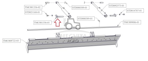 Cilindro kaištis viršutinis TFK, TMC001356-01dangčio atidarymui