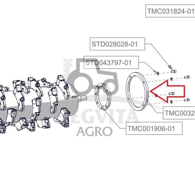 Volo guoliu korpuso žiedas  TMC003248-01 TFX+varžtai 298,5