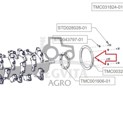 Volo guoliu korpuso žiedas  TMC003248-01 TFX+varžtai 298,5