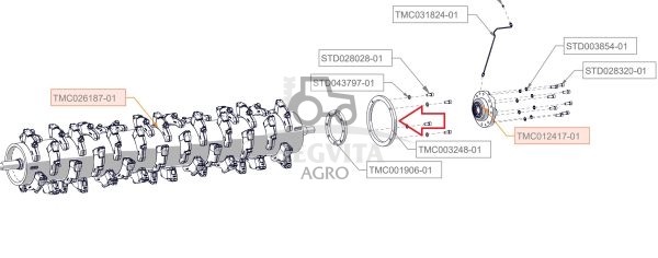 Volo guoliu korpuso žiedas  TMC003248-01 TFX+varžtai 298,5