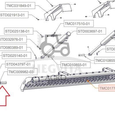 Kaištis dangčio TFX, TMC009982-03