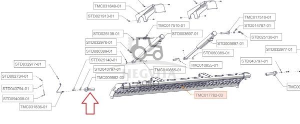 Kaištis dangčio TFX, TMC009982-03