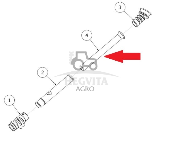Sėklavamzdis metalinis L- 320 mm - Image 2