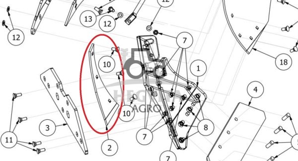 Verstuvės priekis (krutinėlė)  18' POR kairė - Image 2