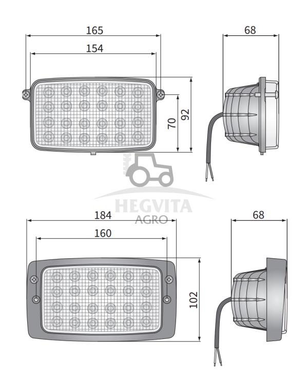 LED darbinis žibintas 184x102x68  Deutz, Case, Fendt, MF, Steyr - Image 5
