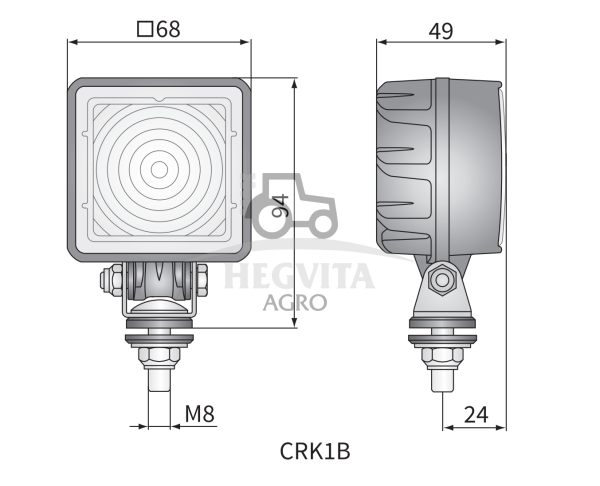 LED darbinis žibintas 68x68, 12W - Image 5