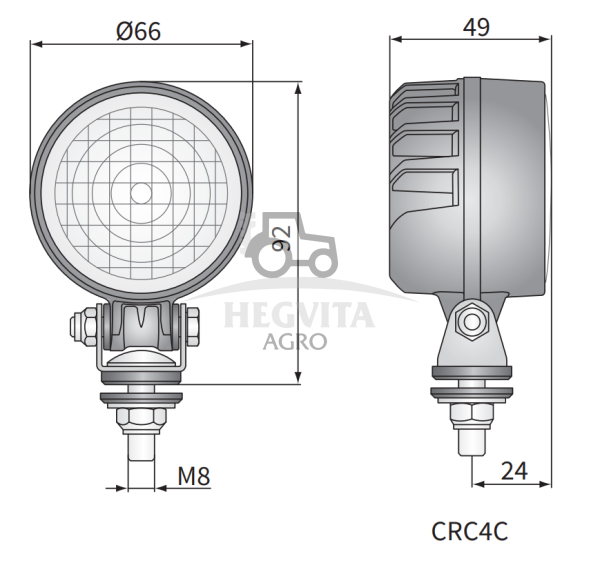 LED darbinis žibintas ϕ66x49, 12W - Image 2