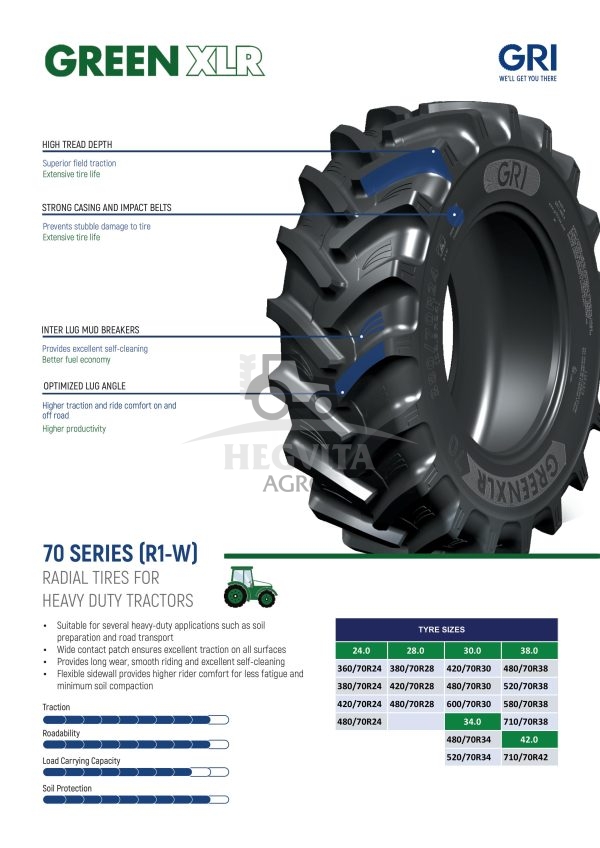 710/70R38 GRI GREEN XLR 70 166A8/B TL-R1W - Image 2