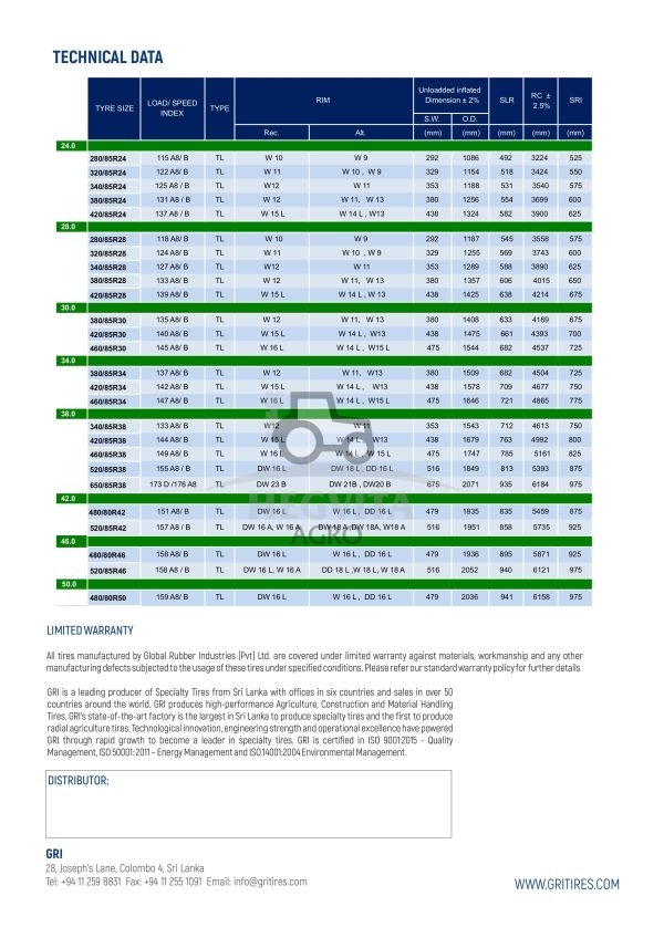 650/85R38 GRI GREEN XLR IFLEX 85 179D TL-R1W - Image 3