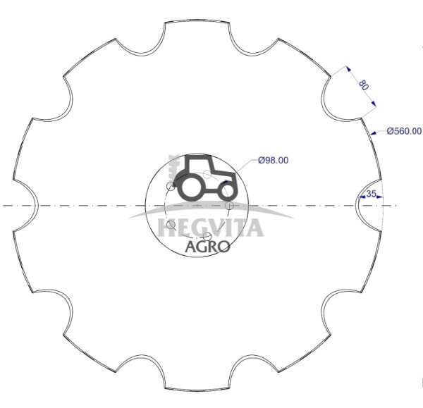 Diskas ofas 560x4.5 mm "C" SKF 5skylių - Image 2