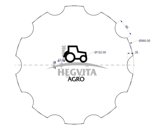 Diskas OFAS 560x4 mm "C", 6 skyliu - Image 2