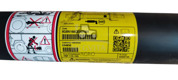 Kardaninis velenas 2x1 3/8 Z6, G8N, L1660, Bondioli Pavesi 	8G8N166CE007001 cardan shaft - Image 4
