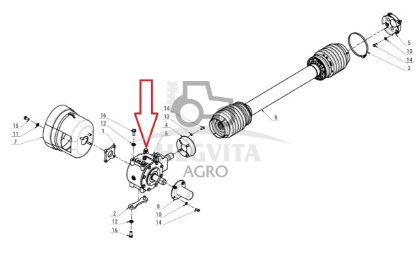 Reduktorius 090-02.111.L1S Samasz ( KT, KDTC)- PTO 540 aps.