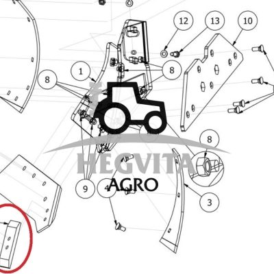 Kaltas plūgo dešinė PL00342