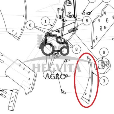 Verstuvės priekis (krutinėlė) 18′ POR dešinė